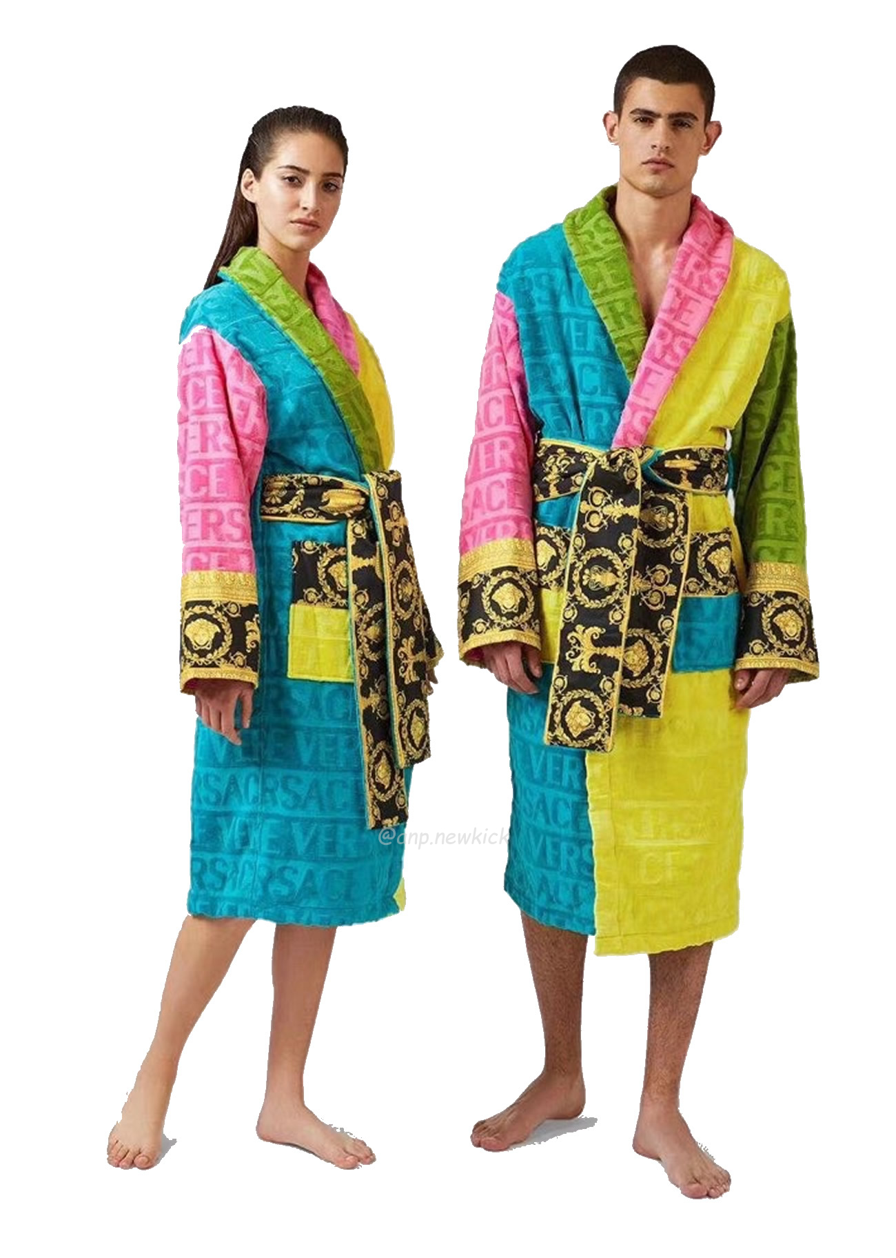 Versace Baroque Logo Jacquard Cotton Bathrobe (9) - newkick.cc